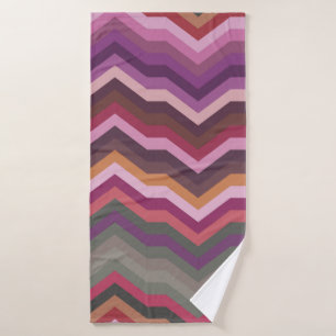 Color Abstract Retro Striped Background, Fashion Z Bath Towel