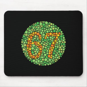 Color Blind Test 67 Six Seven Polka Dot Teacher Nu Mouse Pad