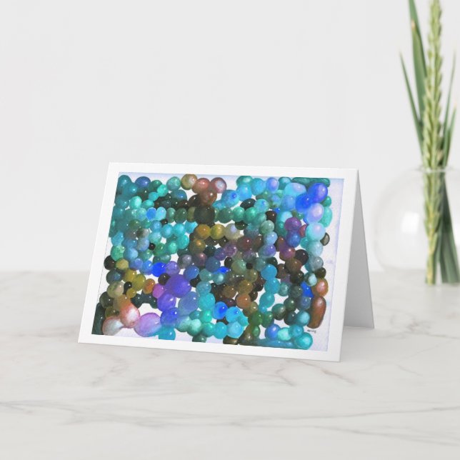 Color Blobs Blue Variation Greeting Card (Front)