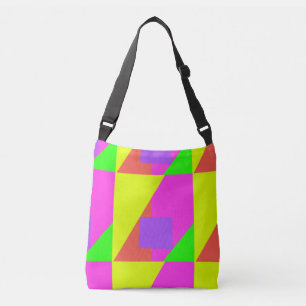 Color Block Bright Bold Retro Print Crossbody Bag