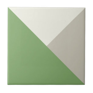 Color Block Green Beige Ceramic Tile