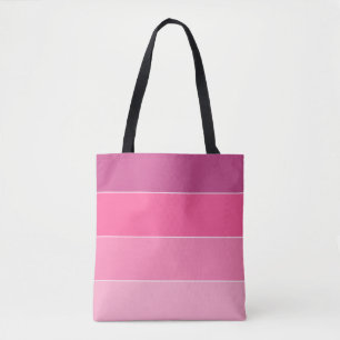 Color Block Horizontal Pink Stripes Tote Bag