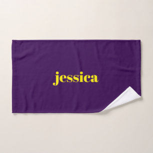 Color block minimalist custom name hand towel