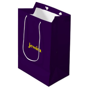 Color block minimalist custom name medium gift bag