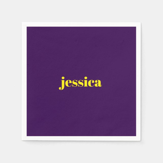 Color block minimalist custom name  napkin (Front)