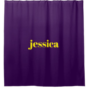 Color block minimalist custom name  shower curtain