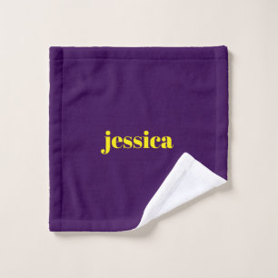 Color block minimalist custom name  wash cloth