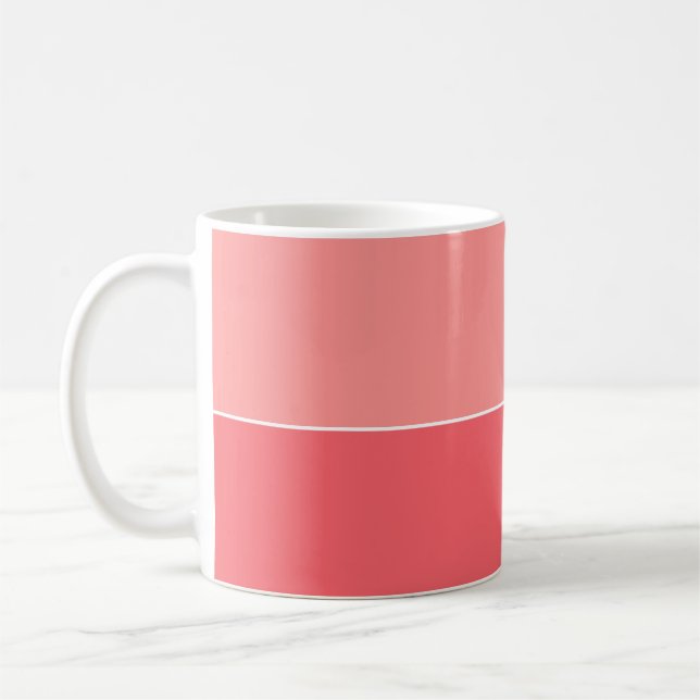 Color Block Name Pink Red Stripes Coffee Mug (Left)