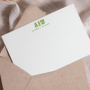 COLOR BLOCK SHADOW LETTER CUSTOM MONOGRAM CARD