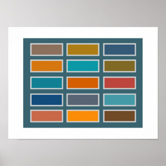 Color Bricks (retro) Poster