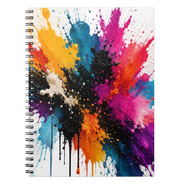 Color Burst Abstract Spiral Notebook (Front)