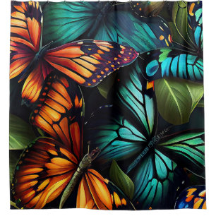 Color Burst–Butterflies in Motion Shower Curtain