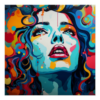 color explosion: pop-art portrait poster