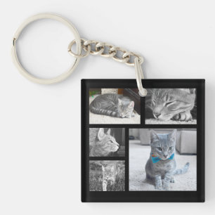 Color Five Photo Collage Key Ring