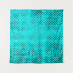 Color grunge turquoise background. Halftone elemen Tapestry