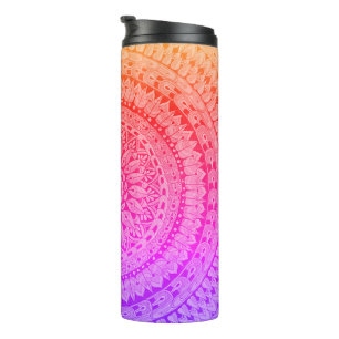Color Hand Drawn Mandala Art Thermal Tumbler