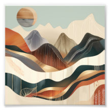 Color harmony in nature: abstract mountain worlds