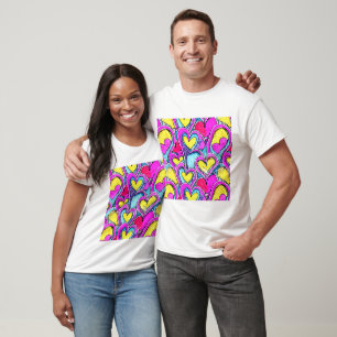 Color Heart Shapes in Art Mosaic T-Shirt