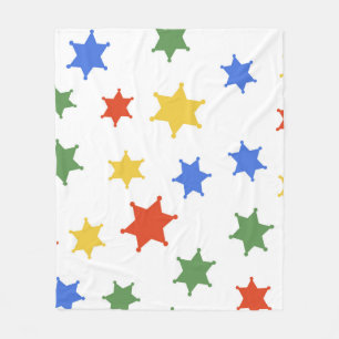 Color Hexagram sheriff icon isolated seamless patt Fleece Blanket