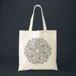 Color in mandala black line art tote bag<br><div class="desc">This bag is perfect for a crafty afternoon get-together or bridesmaids party. Color in the mandala using fabric pens or paints and let your creativity go wild. Slip a piece of cardboard into the bag before you begin coloring in to prevent bleed onto the other side of the bag.</div>