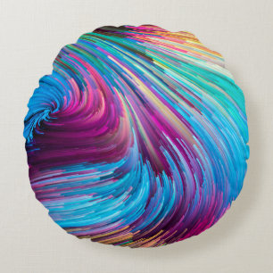 Color In Motion series. Background design of liqui Round Cushion