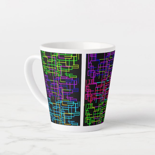 Color Neon Pattern Latte Mug (Left Angle)