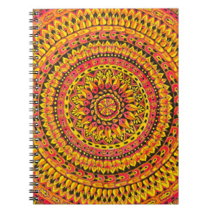 Color Orange Mandala Original Art Notebook