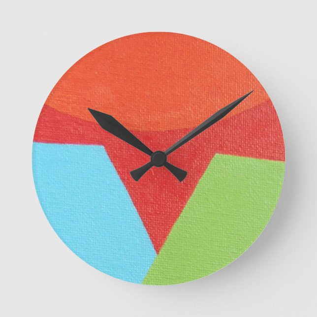 Color Over Time Abstract Round Clock (Front)