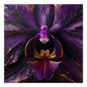 Color Paint Slowly Filling Beautiful Floral Petals Poster