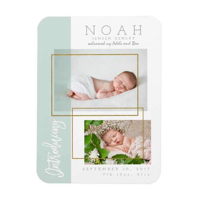 COLOR PANELS BIRTH ANNOUNCEMENT MAGNET (Vertical)