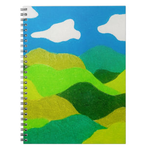 Color Pencil Abstract Landscape Blue Sky Notebook