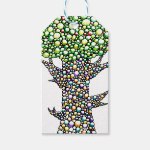 Color Pencil Bubbles Tree Drawing Art  Gift Tags