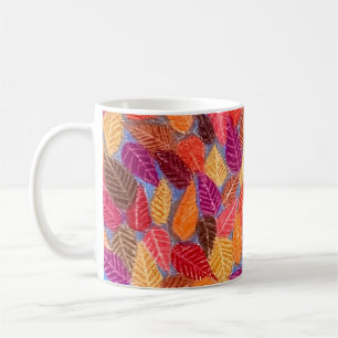 Color Pencil Fall Foliage Leaves Drawing Mug