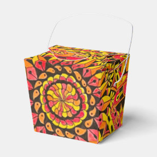Color Pencil Orange Hand Drawn Mandala Favour Box