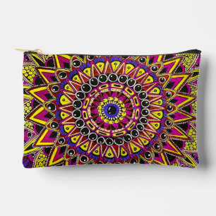Color Pencil Purple Yellow Mandala Accessory Pouch