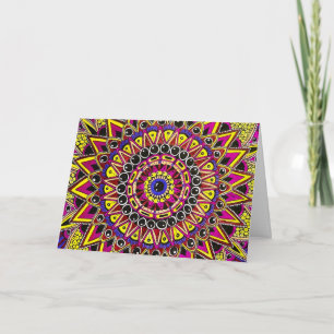 Color Pencil Purple Yellow Mandala Congratulations Card