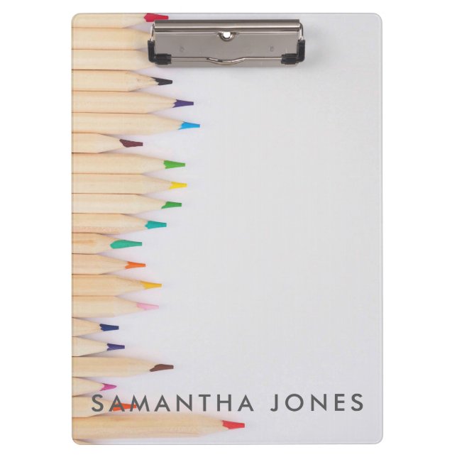 Color pencils cute Back to school Clipboard (Front)
