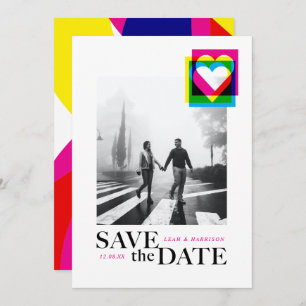 Color Pop Flat Save The Date Card