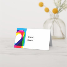 Color Pop wedding place name card 