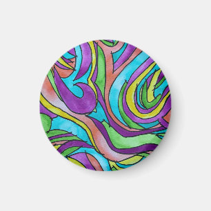 Color Rhythm-Hand Painted Abstract Watercolor Art Magnet