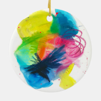 Color Scribbles Ceramic Ornament