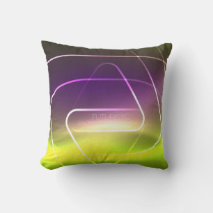 Color shiny neon lights background with abstract l cushion