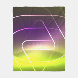 Color shiny neon lights background with abstract l fleece blanket