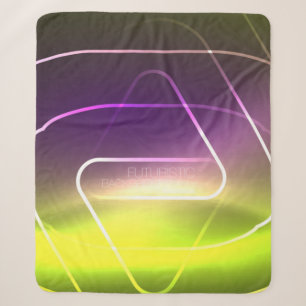 Color shiny neon lights background with abstract l sherpa blanket