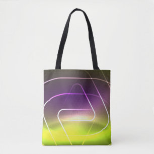 Color shiny neon lights background with abstract l tote bag