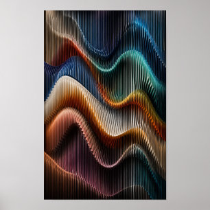 Color Spectrum Parametric Wave Wall Art