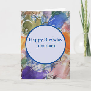Color Splash Abstract Art Birthday Card