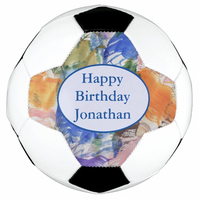 Color Splash Abstract Art Soccer Ball (Front)