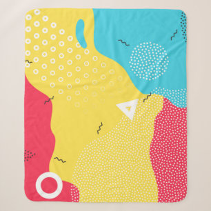 Color splash abstract cartoon background or childr sherpa blanket