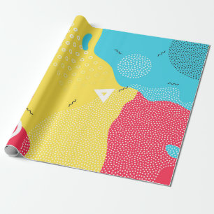 Color splash abstract cartoon background or childr wrapping paper